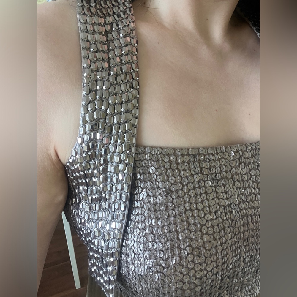 Ambre Et Babzooe Silk sequined midi dress